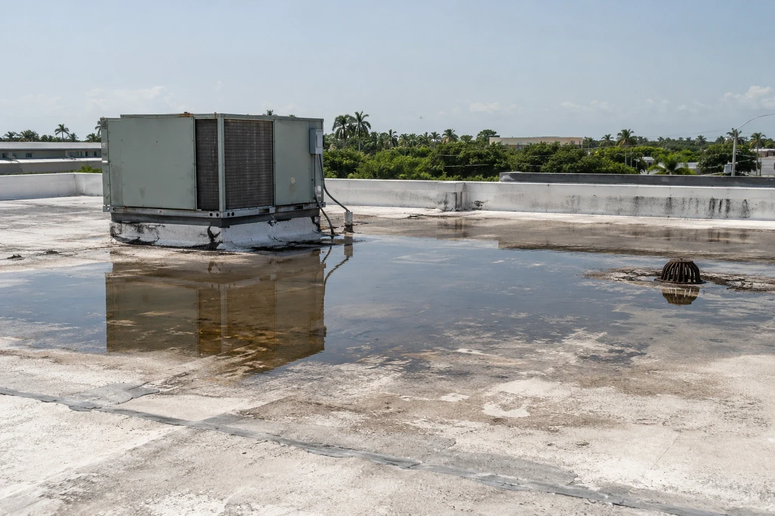 Commercial Ponding Water Roof Repair in College Station, TX