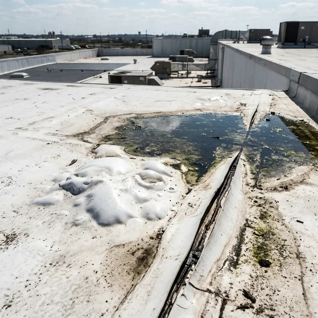 Commercial Roof Seam Failure Repair in College Station, TX